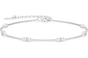 LOUISA SECRET Birthstone Bracelets for Women, 925 Sterling Silver Dainty Simple Women Charm Link Bracelet, Birthday Anniversary Jewelry Gifts for Women Wife Mom Her