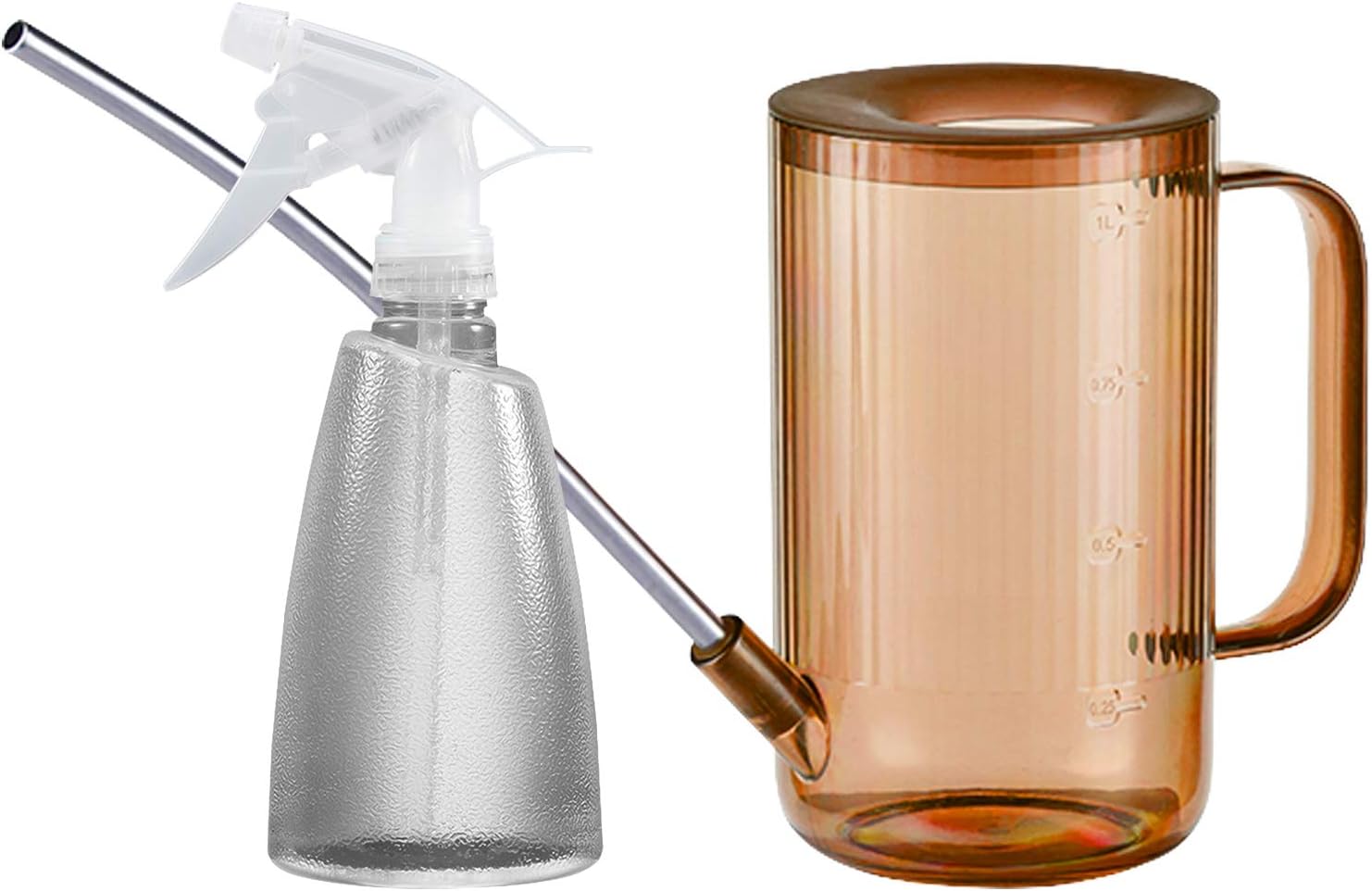 Vaupan Plant Watering Can, Stainless Steel Long Spout Watering Pot with 500ml Fine Mist Spray Bottle for Watering Indoor Outdoor Plants, Succulents and Flowers (34oz/1L Green) : Garden & Outdoor