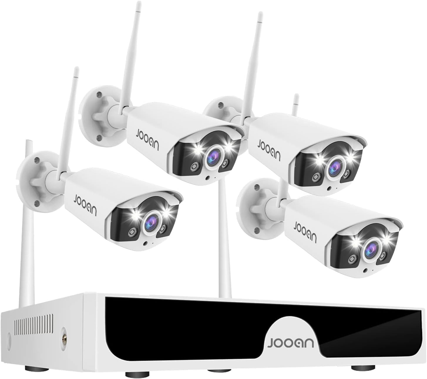 Photo 1 of JOOAN 3MP Wireless Security Camera System Outdoor [H.265+ System & 2 Way Audio] 10CH NVR&4 WiFi Cameras for Home Surveillance IP67 Weatherproof Color Night Vision Motion/Human Detection&Alert