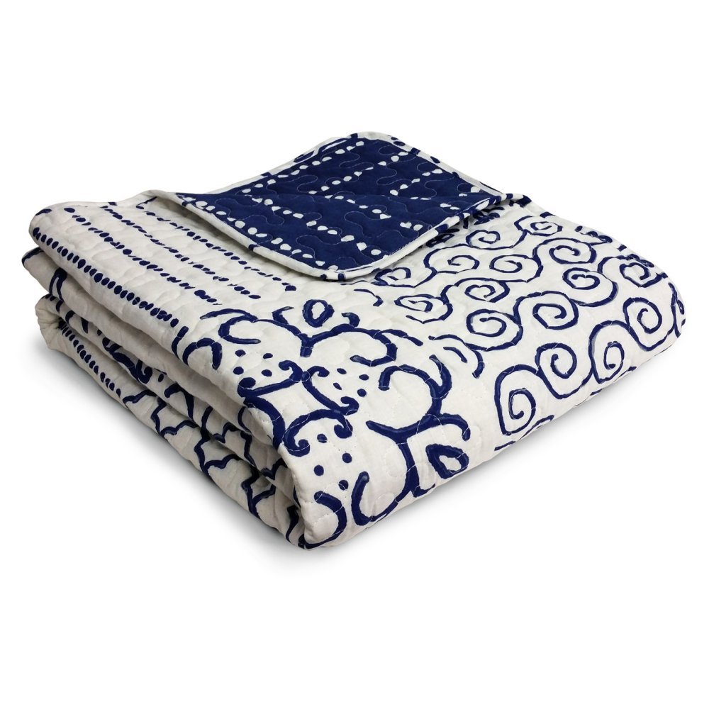 Lush Decor Monique Throw, 50 x 60, Blue, 50 by 60-Inch
