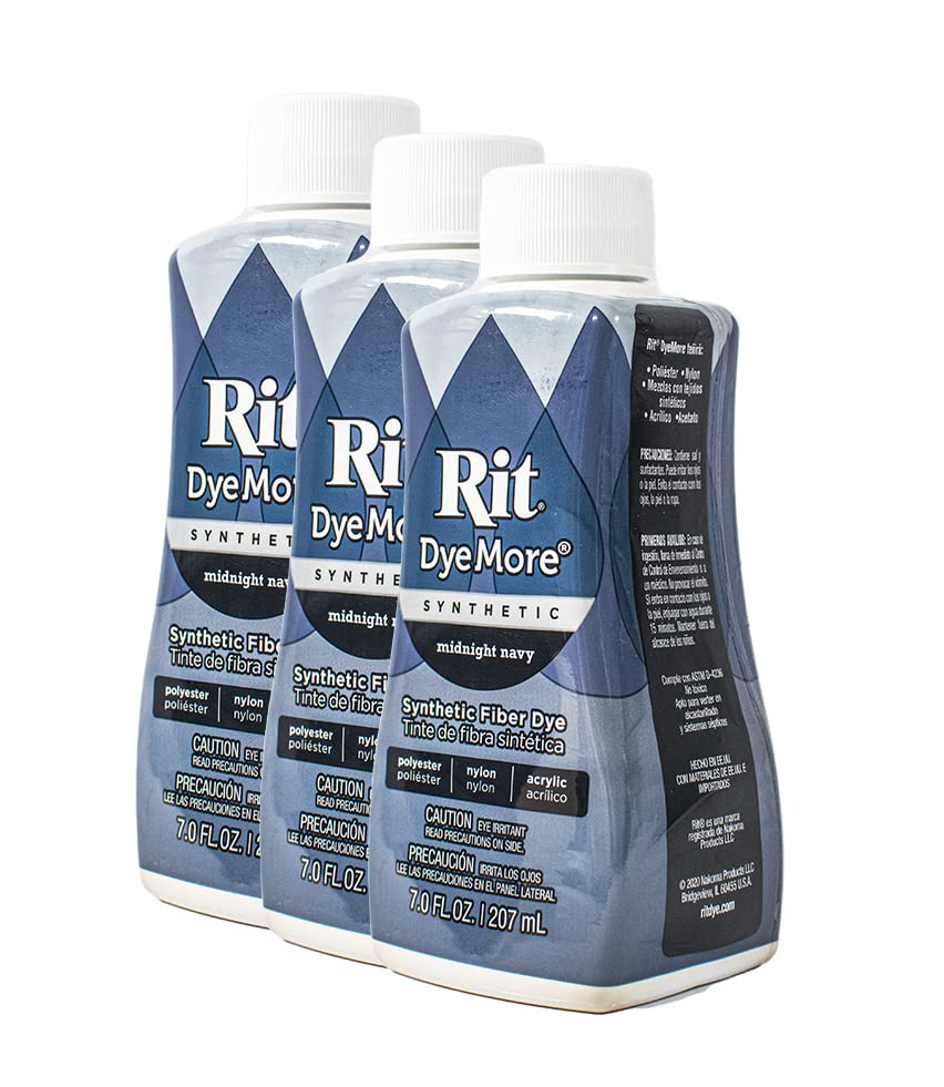 Rit Dye Liquid Synthetic 236ml Midnight Navy Pack of Three