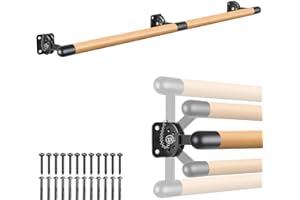 Dolibest Space Saver, 3ft -10ft Ballet Barre, Wall Mounted Traditional Wood Ballet Barre System Stretch/Dance for Home Barre Workout Equipment, Height Adjustable, for Kids and Adults