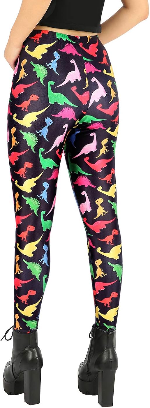 HDE Trendy Design Workout Leggings - Fun Fashion Graphic Printed Cute Patterns at  Women’s Clothing store