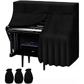 TINDTOP Upright Piano Cover, Velvet Full Dustproof Piano Cover | Moistureproof, Fits Standard Size Piano Cover