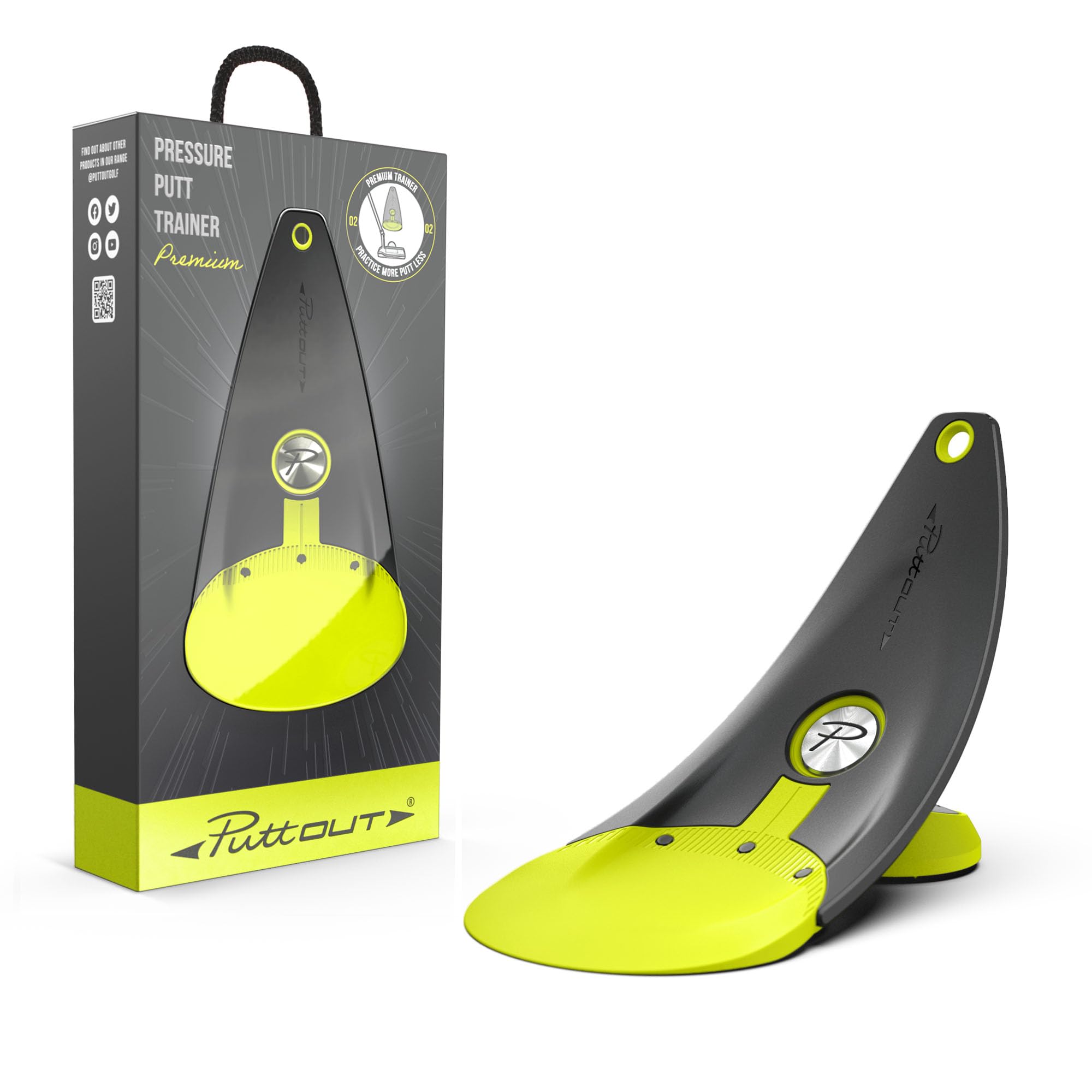 PuttOUT Premium Pressure Putt Trainer - Perfect Your Golf Putting, Lime