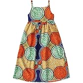 Noubeau Kids Toddler Girls African Dashiki Dress Little Girls Backless Halter Dress Ethnic Bohemia Style Summer Clothes