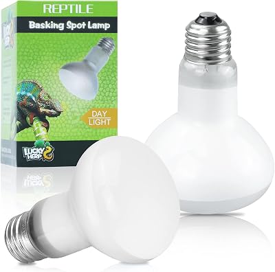 LUCKY HERP Reptile Heat Lamp Bulb 2 Pack 100W E27 Basking Spotlight