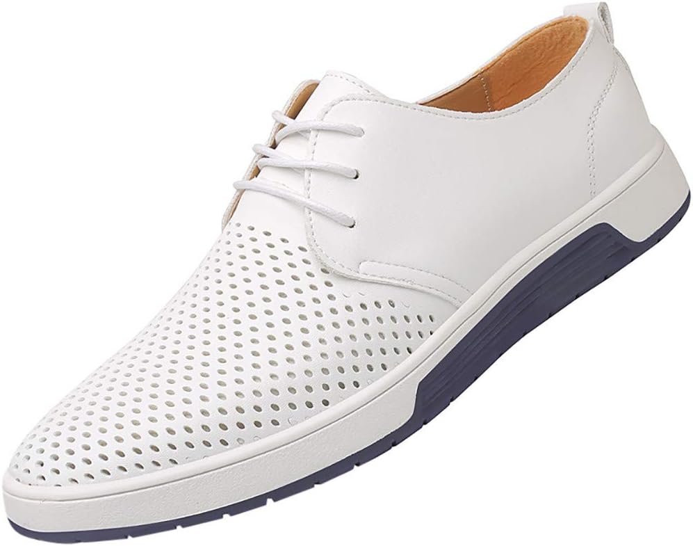 Business Leather Shoes Men Working Party Fashion Breathable Casual Leather Shoes Round Toe Lace-Up Male