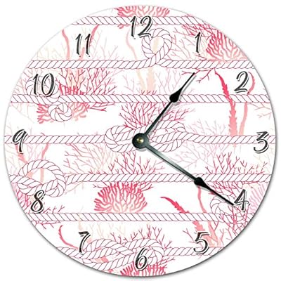 Rope Clock Large Modern Wooden Round Clock Silent Non Ticking RED and White Clock Battery Operated Clock Home Decor… 61vZ8G %2Bz6L