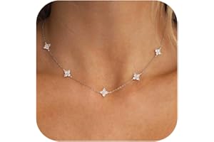 CUEZIY Christmas Gifts Stocking Stuffers Dainty Necklaces for Women Cute Station Choker Simulated Diamond Necklace Simple Layering CZ Necklace Trendy Jewelry Gifts