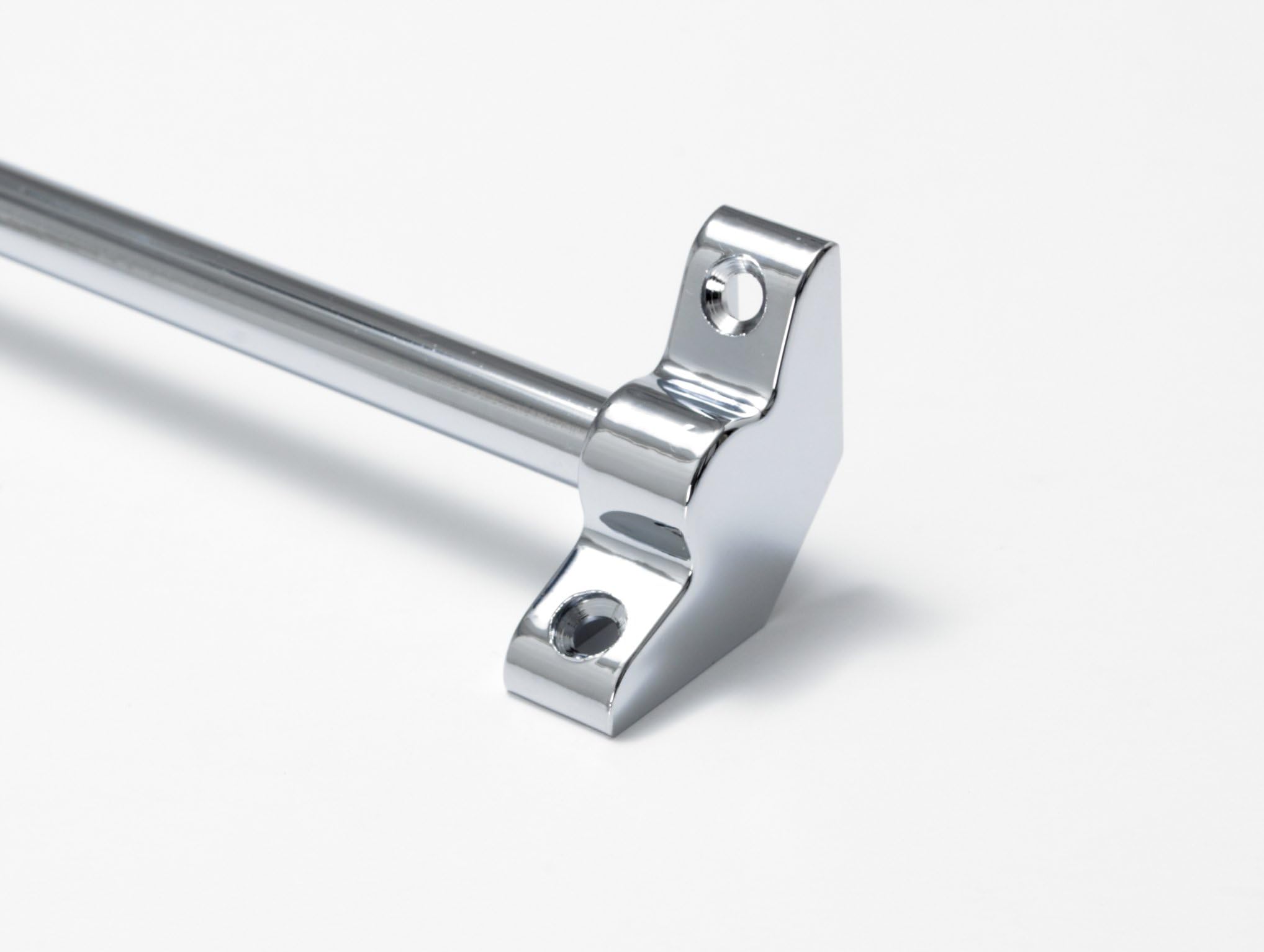 Simplicity Quality Stair Rods 3/8" x 28.5" Chrome Flat bar Plain Bracket Finial