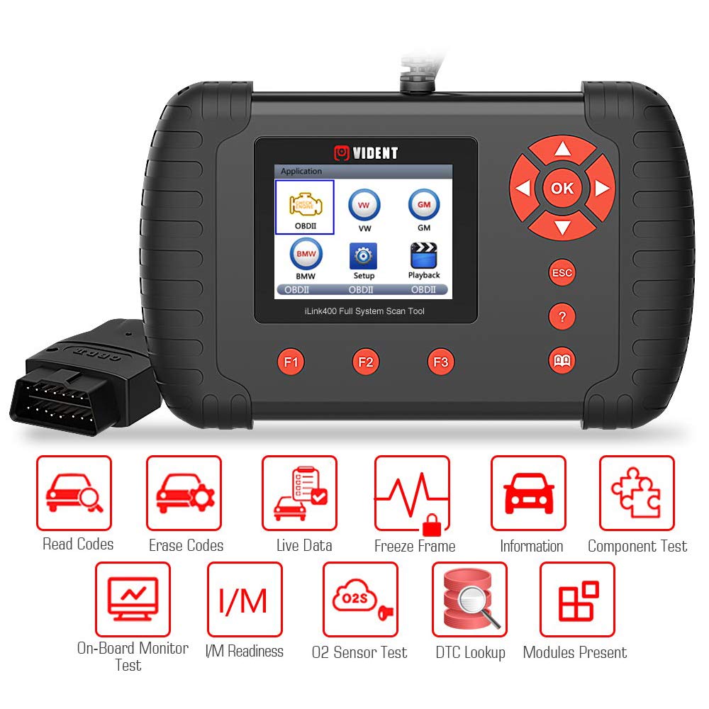 VIDENT iLINK400 Scan Tool Automotive Full System Code Reader Compatible for BMW & Mini OBDII ABS/SRS