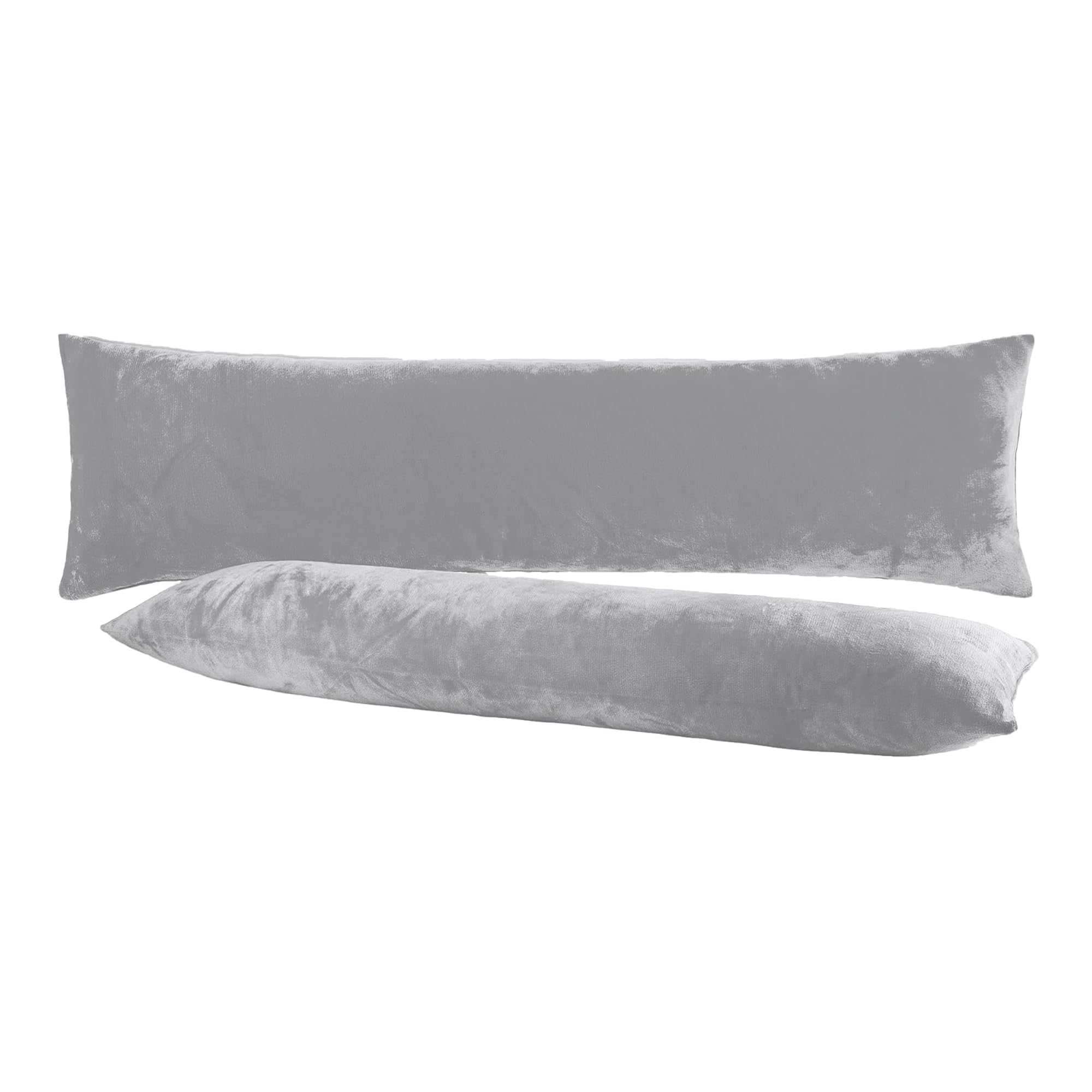 BaSaTex mere touch pillowcase, cushion covers, side sleeper nursing pillow, 40 x 145 cm, similar to Nicky Teddy Corals fleece pillowcase, Microfibre, grey, 40 x 145 cm