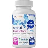 Vitamatic Vaginal Probiotics for Women – 20 Billion CFU, pH Balance & Odor Control, 60 DR Capsules with Prebiotics, Cranberry, D-Mannose, Hibiscus & Dandelion – Feminine Health & Daily Support*