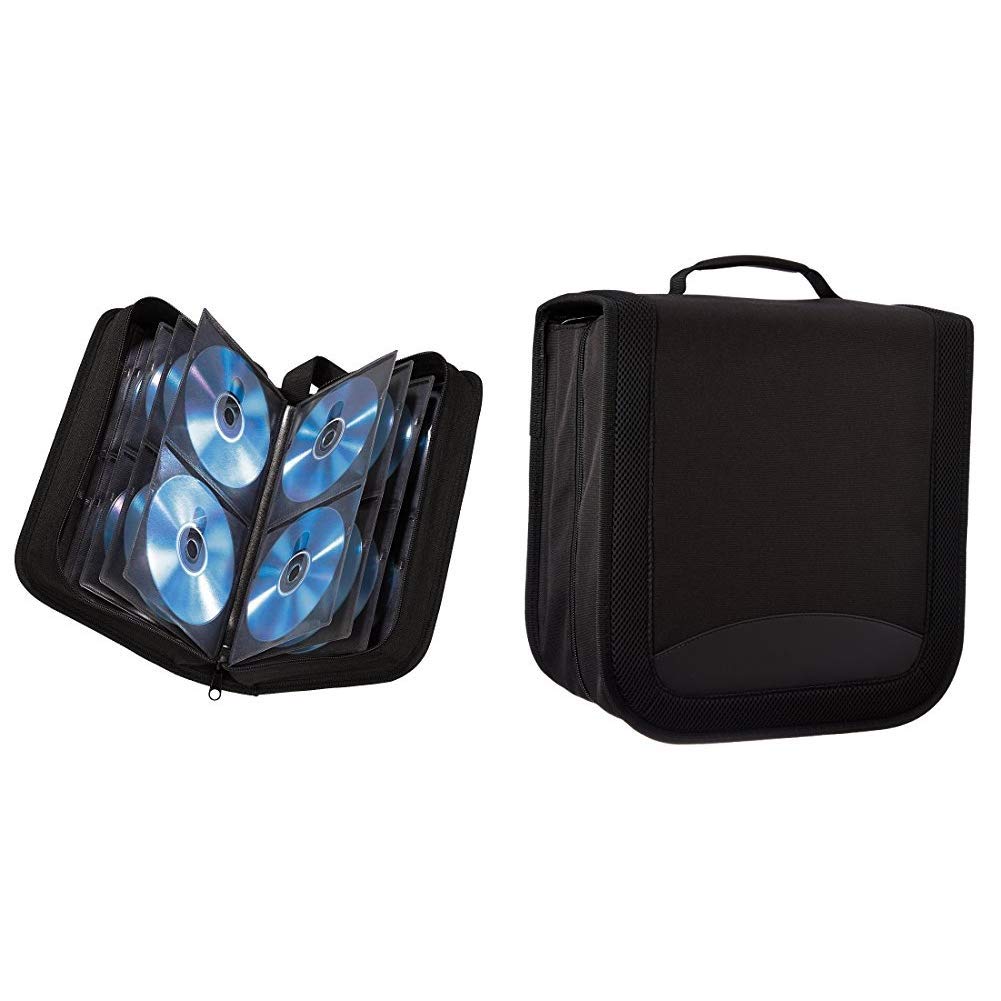 Hama CD Wallet Nylon Black Holds 120 & Amazon Basics CD/DVD Binder 400 Disc Capacity Nylon Black