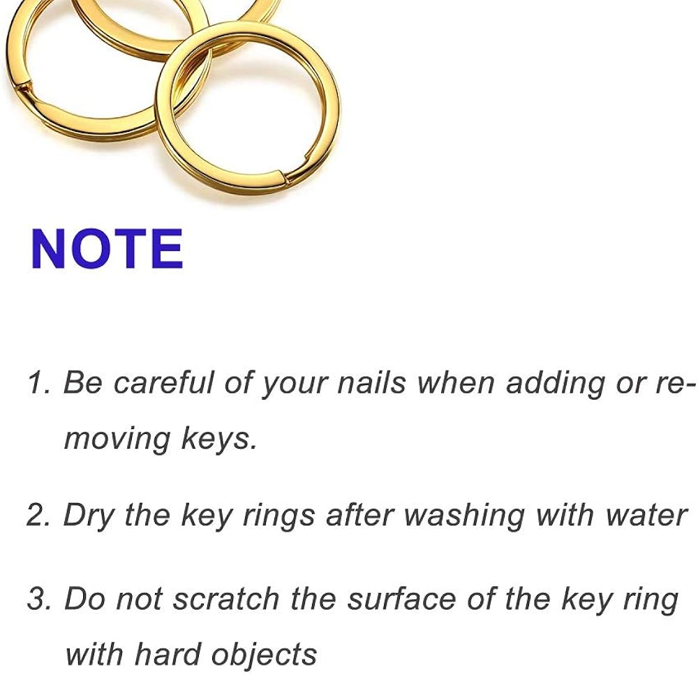 Key Rings for Keychain, Car Keys, Dog Tag Ring, Crafts, Golden, 12Pics: Clothing