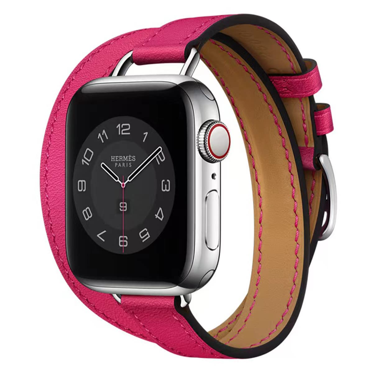 HEYOZURY Compatible con Apple Watch 8 Straps Leather Double Tour Designed Slim 44mm 41mm 45mm 40mm 49mm Leather Genuine Replacement Straps Original for iWatch Series 8/7/6/5/4/3/2/1/SE