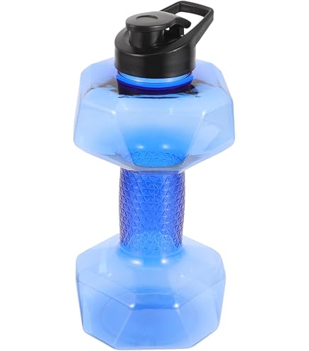 75 Oz (2.2L) Dumbbell Shaped Water Bottle - BPA Free, Large Capacity, Leak-Proof Flip Top Lid (Blue) - View #4
