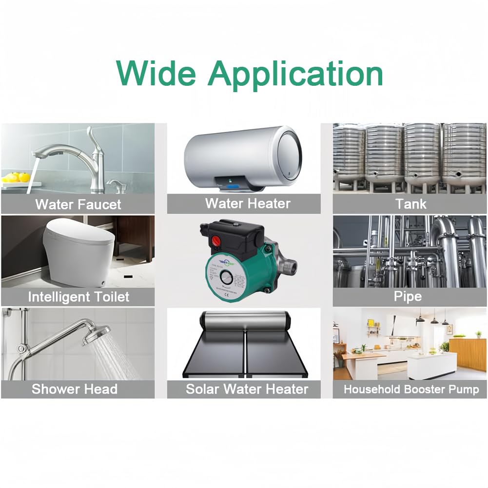 BOKYWOX 110-120V 3/4'',3-Speed Food Grade Domestic Circulation Pump Hot Water Circulator Circulating Pump (RS15-6SG)