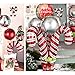CQI 25 Count Christmas Candy Cane Foil Balloons, Red, White; 10 Large (30.3x15.7 inches), 15 Medium (11.4x6.7 inches); Unisex Children, Adults