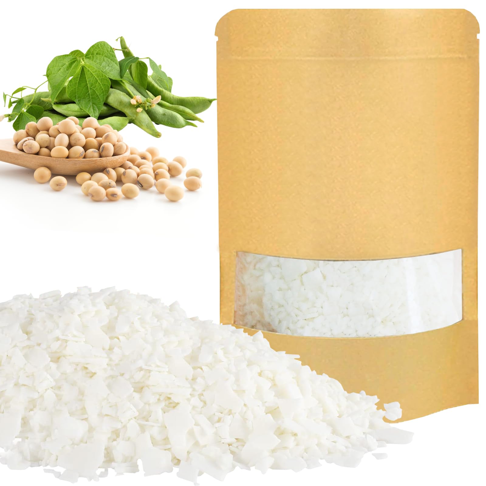 Bodyplus 1 kg 100% Natural Pure Soy Wax - Premium Natural Soy Wax White Flakes for Candle Making, Balms, Creams and Soap - Clean-Burning, Biodegradable, SOYA Candle Wax for Making Candles