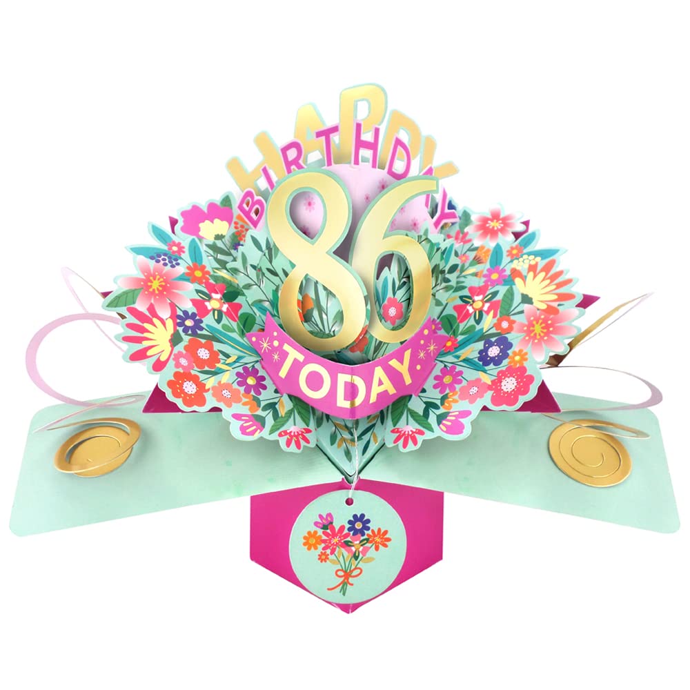 Happy 86th Birthday 86 Today Pop-Up Greeting Card Love Kate's Pop Up Cards Her POP215MC86