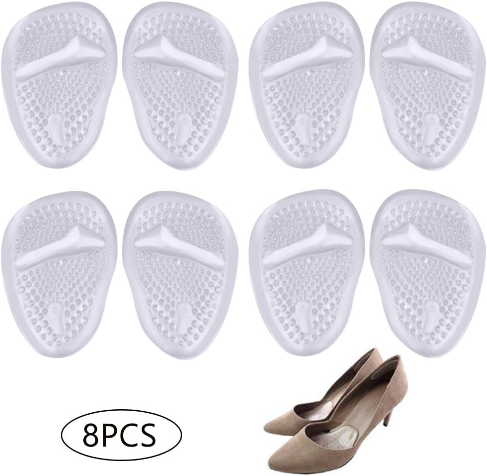 4 Pairs Ball of Foot Cushions, Self Adhesive Party Feet Insoles Gel