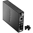 TRENDnet Intelligent 1000Base-T to 1000Base-SX Multi-Mode SC Fiber Media Converter, Up to 550M (1800 ft), Fiber to Ethernet Converter, 2Gbps Switching Capacity, Lifetime Protection, Black, TFC-1000MSC