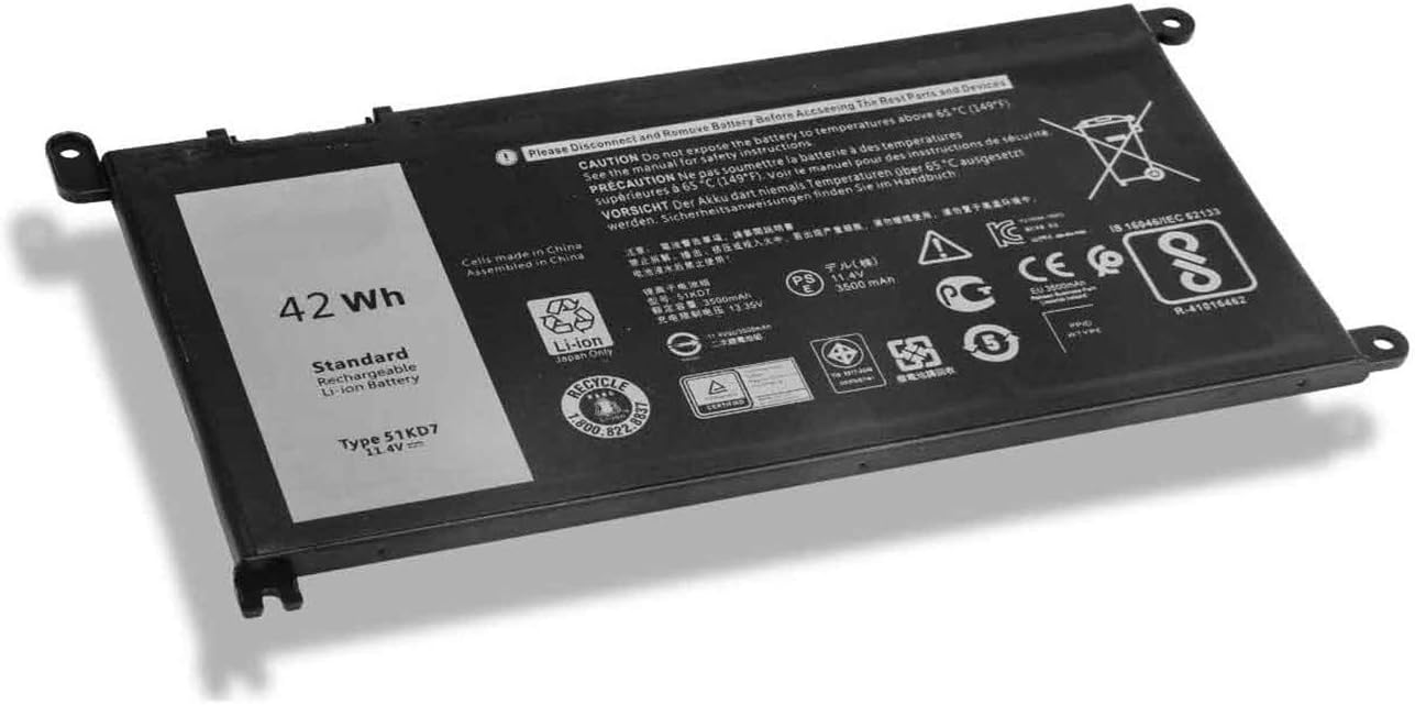51KD7 P28T001 Y07HK FY8XM 0FY8XM Laptop Battery Replacement for Dell Chromebook 11 3100 3180 3189 5190 3181 2-in-1 Series (11.4V 42Wh) - Image 5