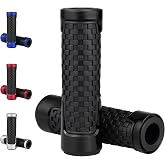 Amavoler Universal Motorcycle Handlebar Grips Fits for Motorcycles with 7/8" Left Grip and 1" Right,Make Your Motorcycle Unique.(Black)