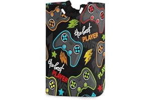 Qilmy Gamepad Laundry Hamper Large Waterproof with Handle Laundry Baskets Foldable Lightweight Durable Store Basket for Bathroom Bedroom
