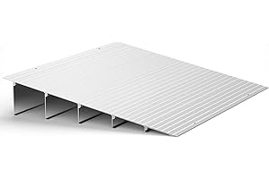 DWALE Door Threshold Ramp 5" Rise Door Ramp Aluminum Entry Ramp or Doorways Rated 800 lbs Load Capacity forWheelchair Scooters Power Chairs Walkers Metallic