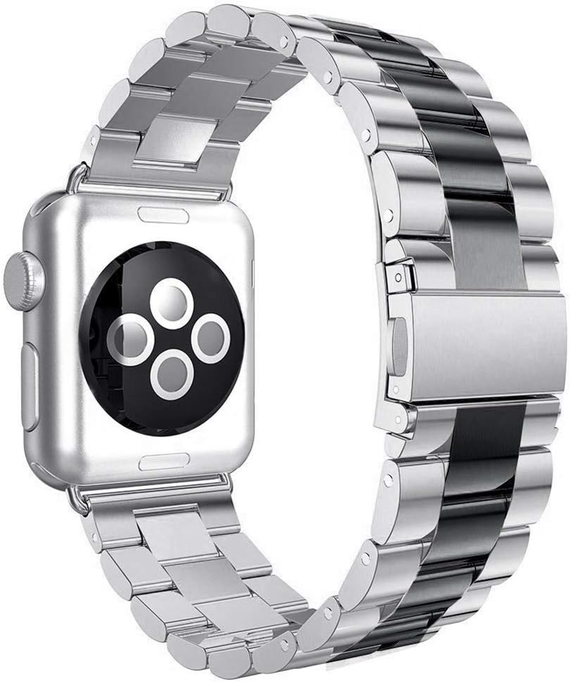 Aottom Compatible for Apple Watch Strap 44mm 42mm Stainless Steel iWatch Series 6/5/4 Strap Women Men Metal Buckle Bracelet Wristband Replacement Strap for 42mm 44mm Apple Watch SE Series 6/5/4/3/2/1
