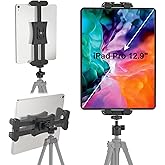 Cenawin Tablet Tripod Mount Adapter with Ball Head, Holder for 4.7-12.9 Inch Tablets, Compatible with iPad Pro, Air, Mini, Selfie Stick, Monopod
