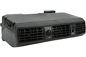 Focket Universal Under Dash AC Air Conditioning Evaporator Kit, 360CFM 3 Speed Cooling Capacity 18853 BTU, 32 Pass 4 Way Coil Universal Air Conditioner for Classic Cars, Motorhomes (12V)