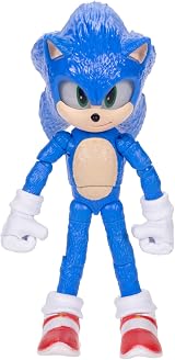 Sonic The Hedgehog Sonic 3 Movie Figure with Emerald Accessory Jakks Pacific 5in view 5