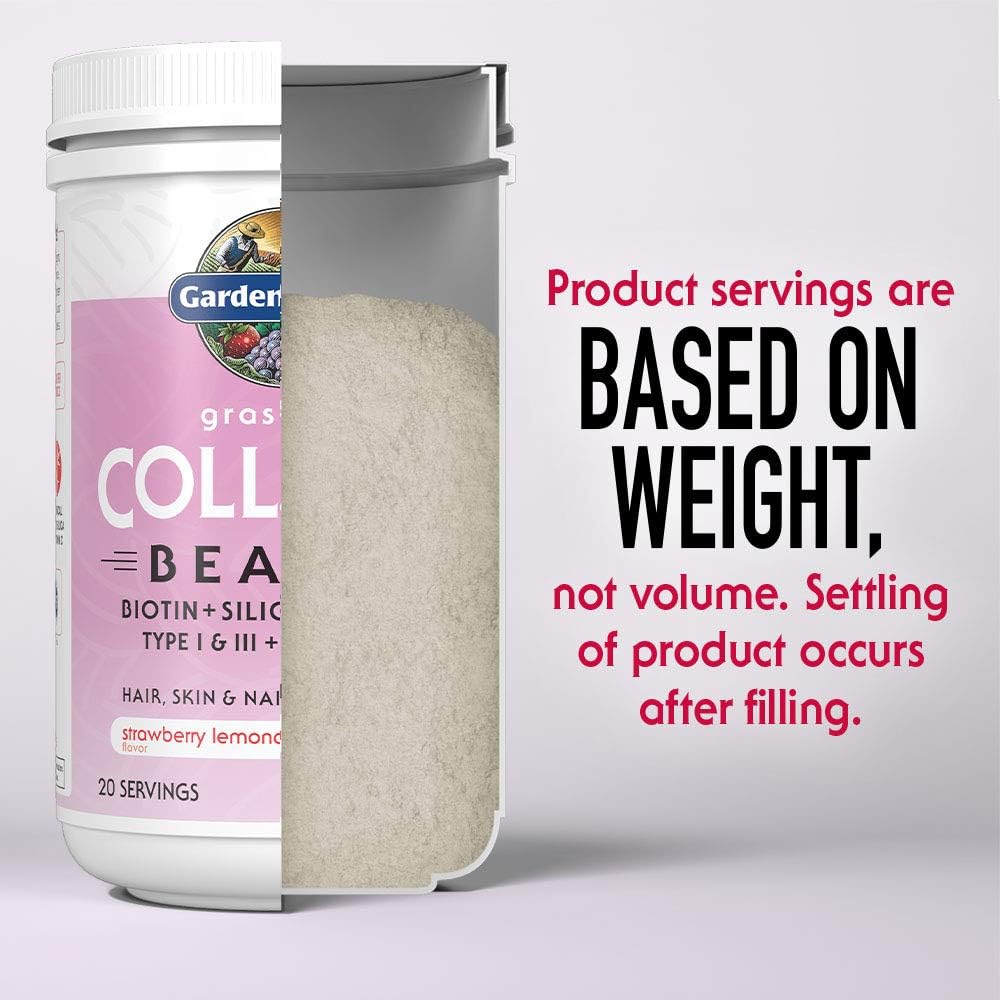 Garden of Life Grass Fed Collagen Beauty - Strawberry Lemonade, 20 Servings - Collagen Powder for Women Men Hair Skin Nails, Collagen Peptides Powder, Collagen Protein Hydrolyzed Collagen Supplements: Health & Personal Care
