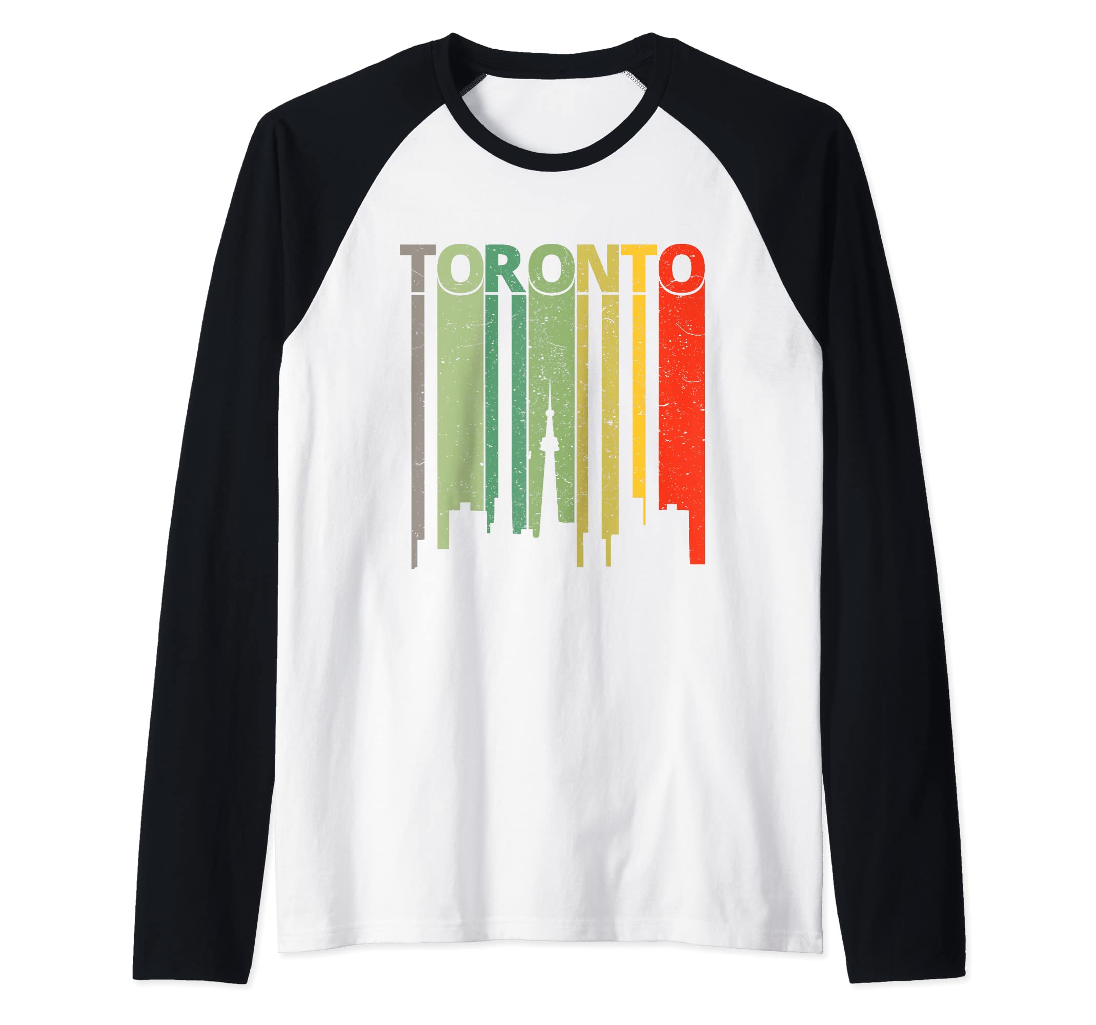 Toronto Skyline Retro Toronto Raglan Baseball Tee