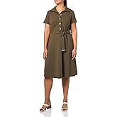 Tommy Hilfiger Women's Collared Button-up Midi Dress With Waist Tie