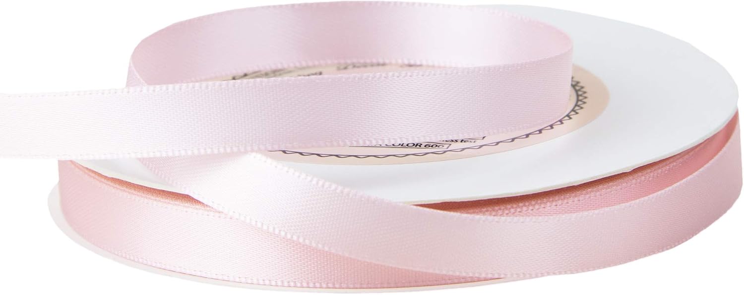 VATIN 10mm Double Faced Light Pink/Baby Pink Polyester Satin Ribbon - Image 4