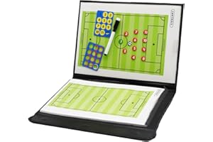 JAYO Soccer Coaching Board, Soccer Tactics Board, Soccer Clipboard for Coaches, Magnetic Soccer Coaching Board Kit with Magnets, Marker Pen and Leather Cover