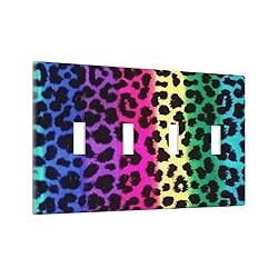 Rainbow Colorful Leopard 4 Gang Light Switch Cover