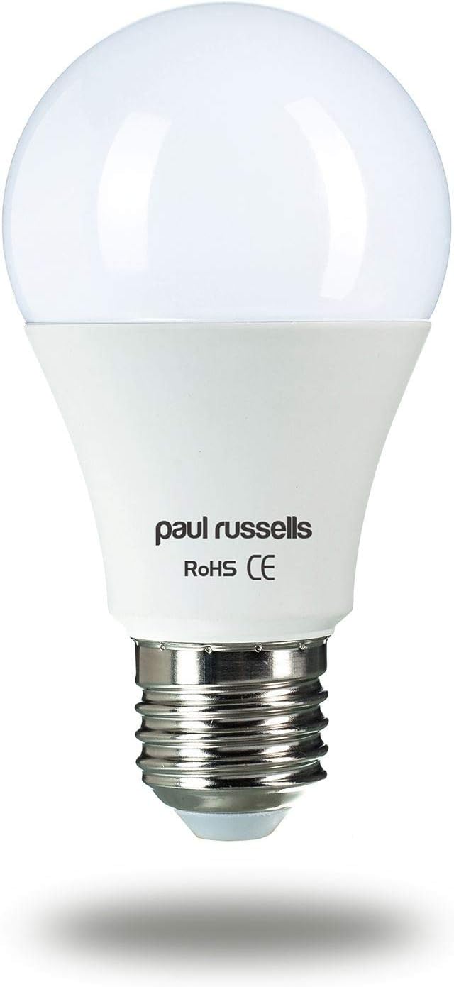 paul russells E27 Edison Screw LED Light, 13W = 100W Equivalent Bulbs, 1521 Lumens, 2700K Standard ES A60 LED GLS