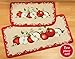 Collections Etc Apple Orchard Cushion Rugs with Red Decorative Border and Skid-Resistant Backing - Set of 2