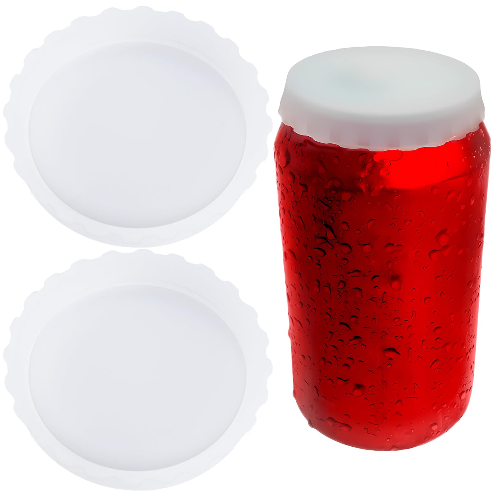 Photo 1 of 2 Pack Transparent Silicone Can Lids, BPA-Free, Reusable, Washable Lids - Fits Standard Cans for Soda, Beer, Juice & More 2 PACK 
