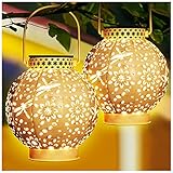 KOOPER 2 Pack Solar Lantern, Hanging Retro Solar