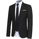 YFFUSHI Men' Slim Fit Casual Blazer One Button Lightweight Suit Jacket Business Party Sport Coat