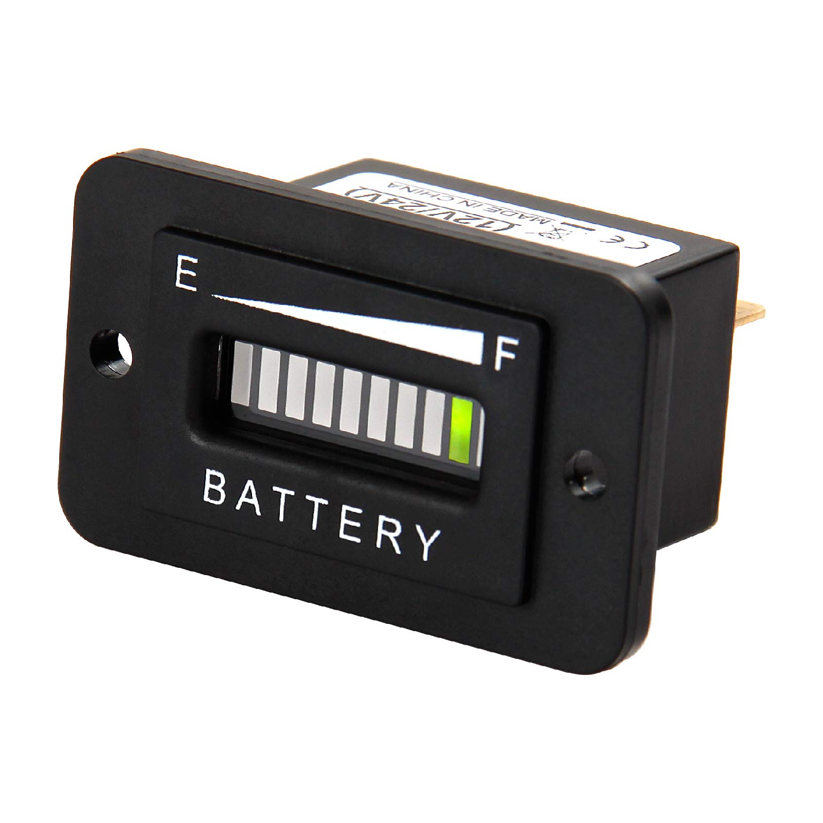 Jayron Lead Acid Battery Indicator Meter Gauge/Waterproof Battery Capacity Meter,Universal LCD Digital Bat Discharge Alert,Use for Golf Cart,Fork Lifts,Star Car,Club Car,etc(12/24V)