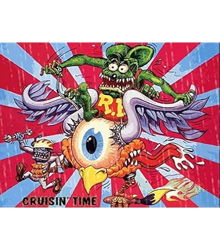 Targa In Metallo Retrò Wisesign 'Too Mean To Live Too Young To Die', Rat Fink, Ed Roth, 20x30 Cm, Decorazione Murale Per Bar E Garage - 6