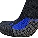 Pure Athlete High Performance Wool Ski Socks - Thermal Warm Merino Wool OTC Sock, Men Women (1 Pair - Black/Grey/Blue, Large)